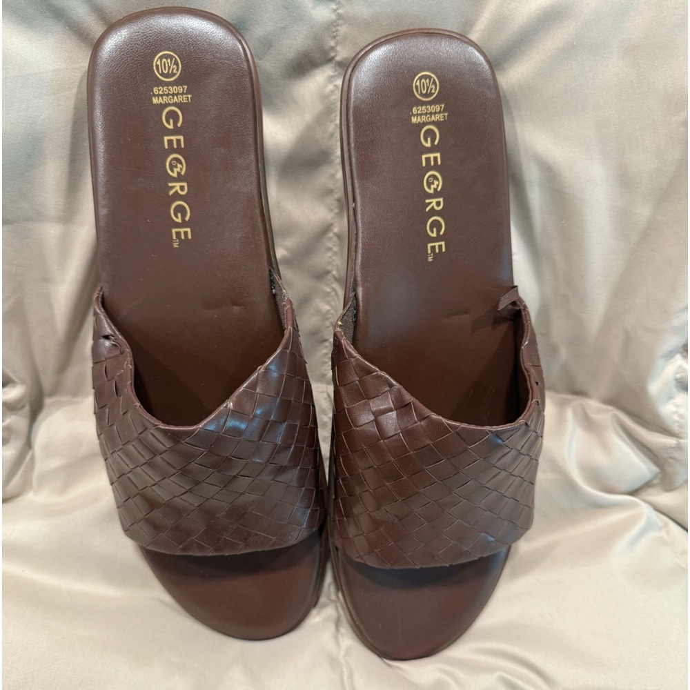 George Brown Woven Sandals